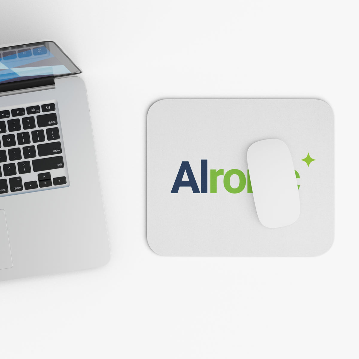 Mouse Pad featuring "AIronic Logo" AI humor design by AIronic, gallery view 3