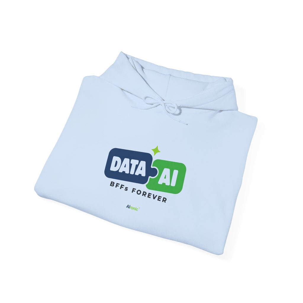 AIronic Hoodie featuring "Data + AI BFFs Forever" AI humor design, gallery view 35