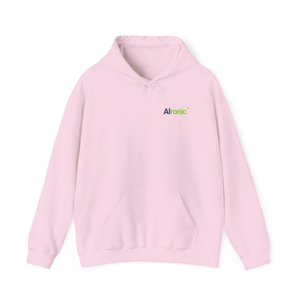 Light Pink hoodie featuring "I Challenge AI to Do My Job" by AIronic, product view 8
