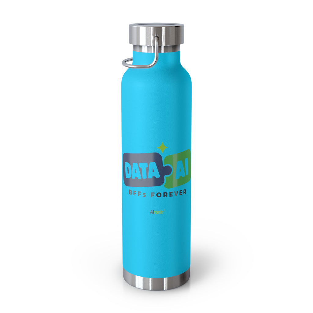 AIronic Water Bottle featuring "Data + AI BFFs Forever" AI humor design, gallery view 15