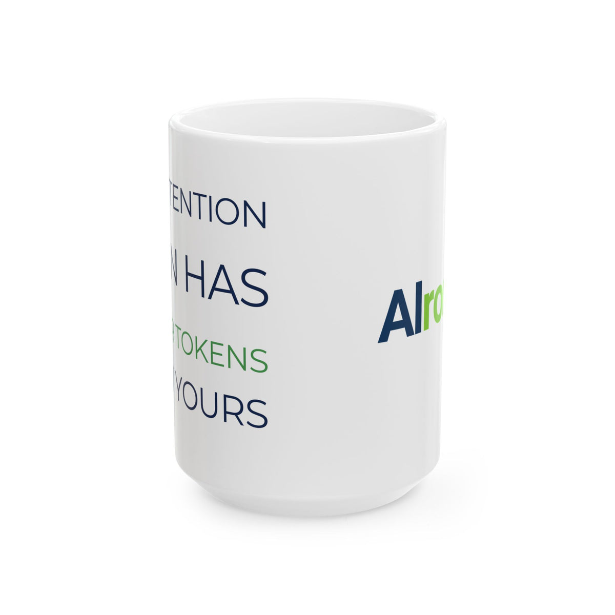 Mug featuring "Attention Span - Fewer Tokens" AI humor design by AIronic, gallery view 2