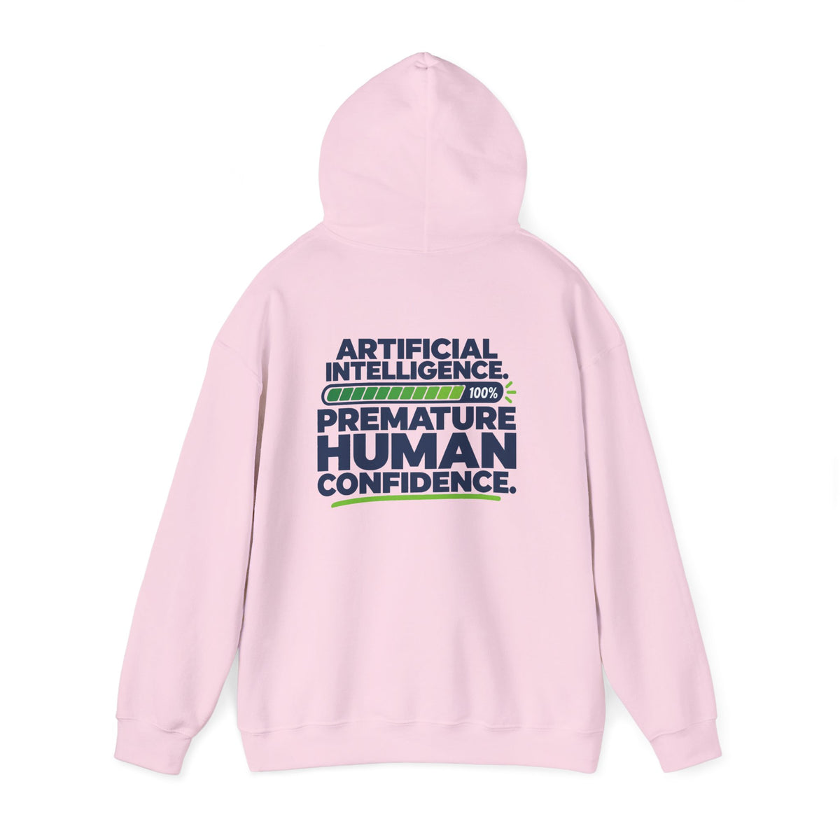 AIronic hoodie featuring "Premature Human Confidence" AI humor design, gallery view 44