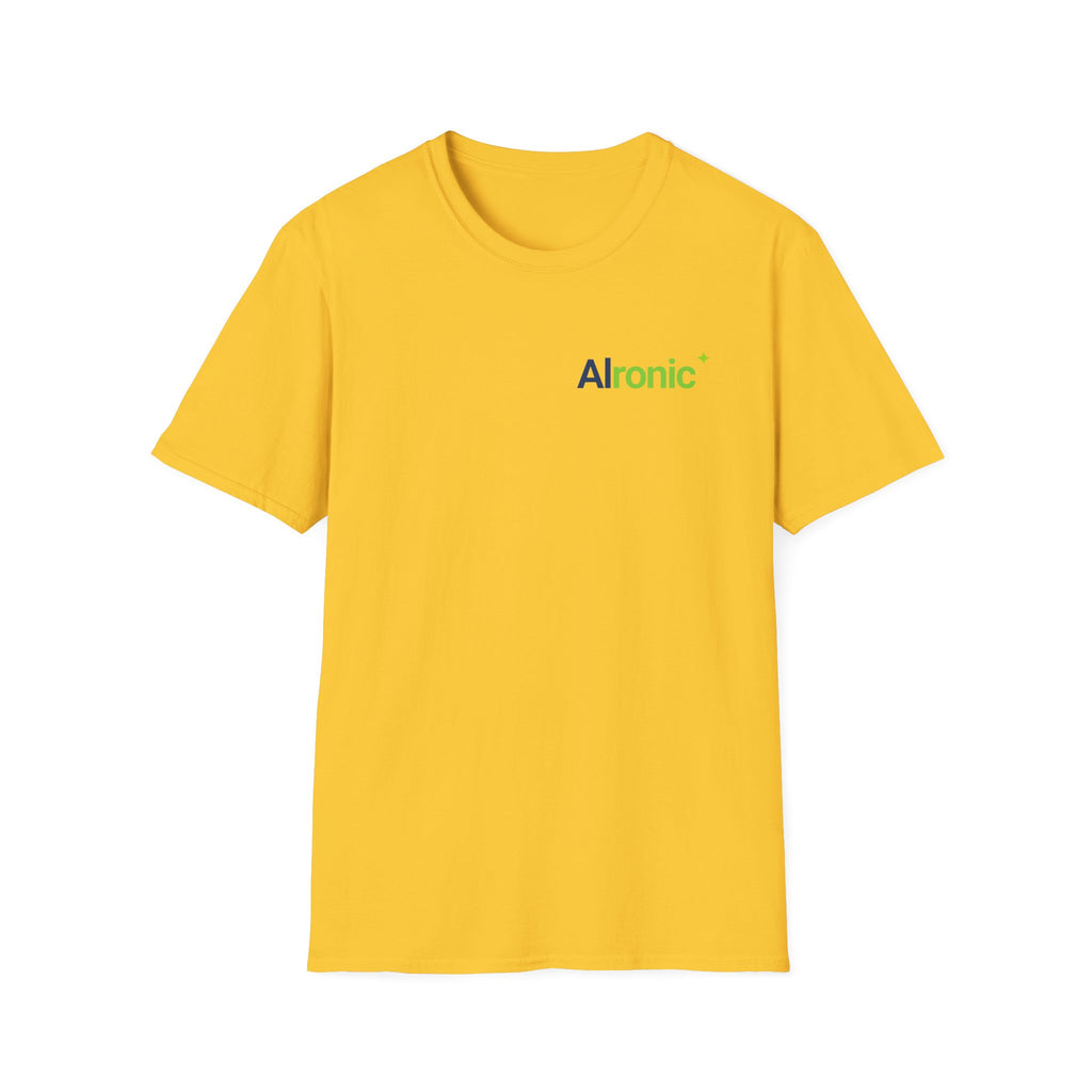T-Shirt featuring "AIronic Minimal Logo Edition" AI humor design by AIronic, gallery view 32