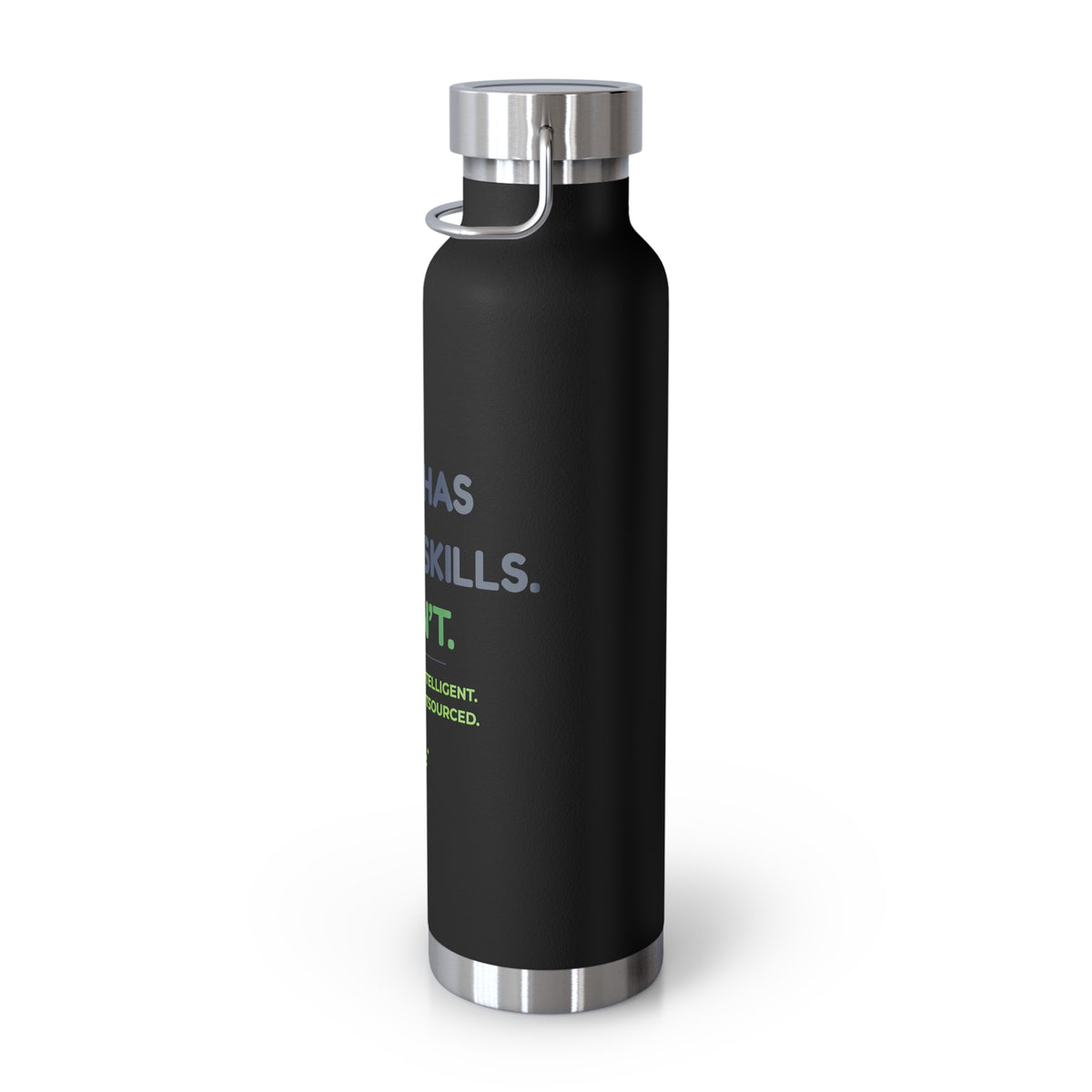 Water Bottle featuring “My AI Has People Skills. I Don't.” AI humor design by AIronic, gallery view 19