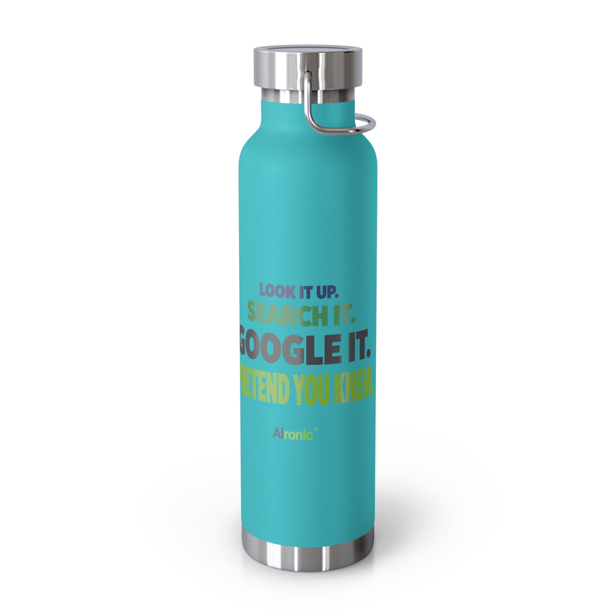 AIronic water bottle featuring "Google It" AI humor design, gallery view 19