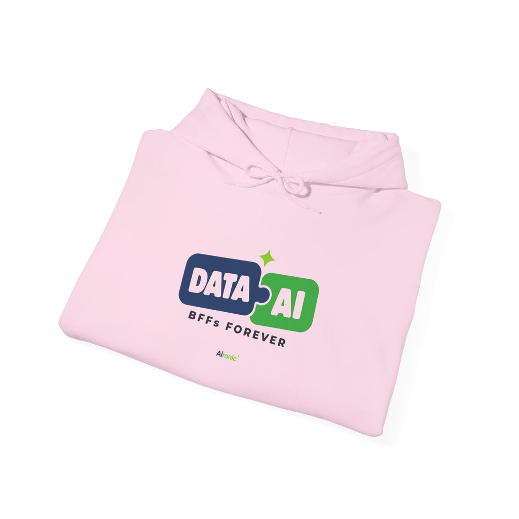 AIronic Hoodie featuring "Data + AI BFFs Forever" AI humor design, gallery view 44