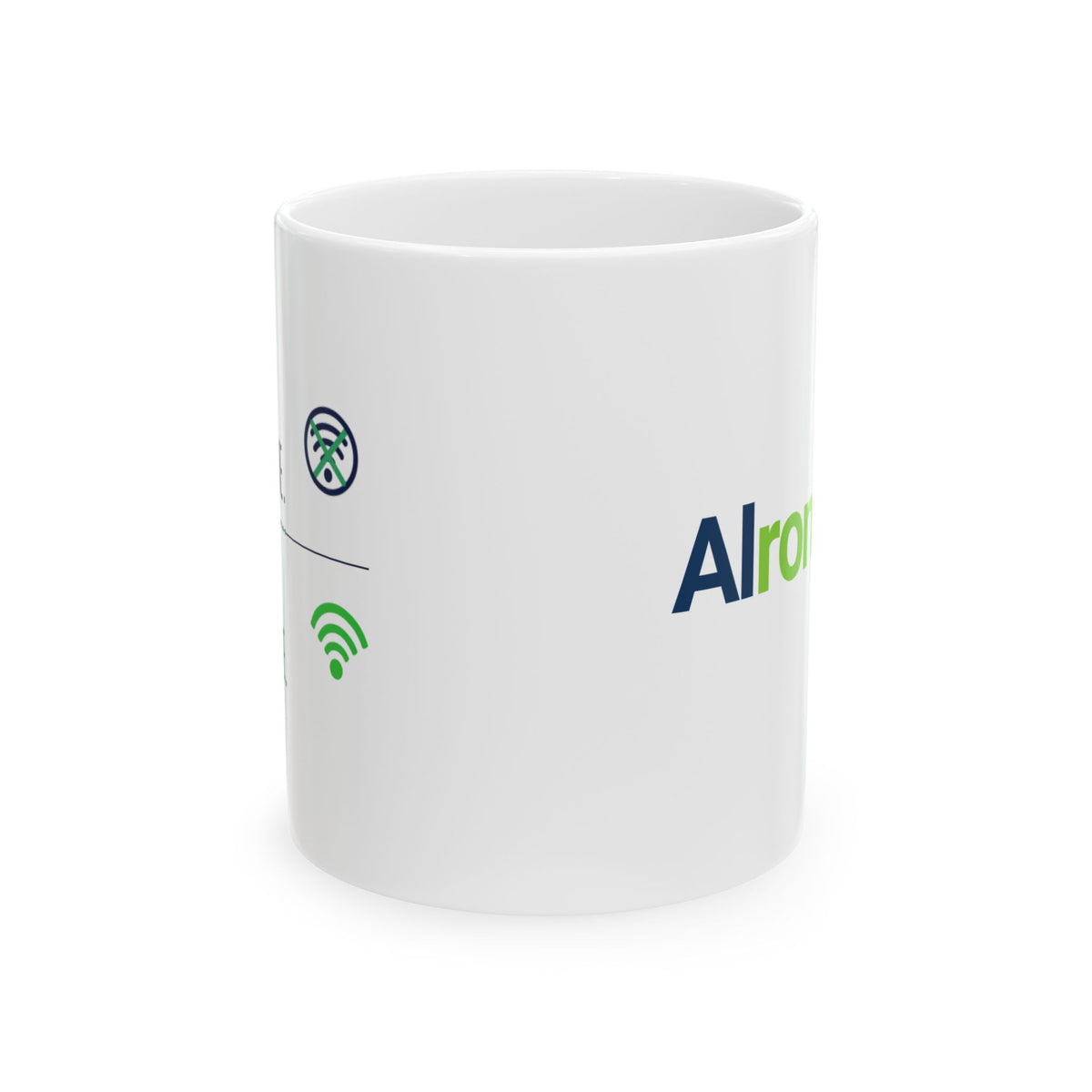 Mug featuring "Brain Offline, AI Online" AI humor design by AIronic, gallery view 3