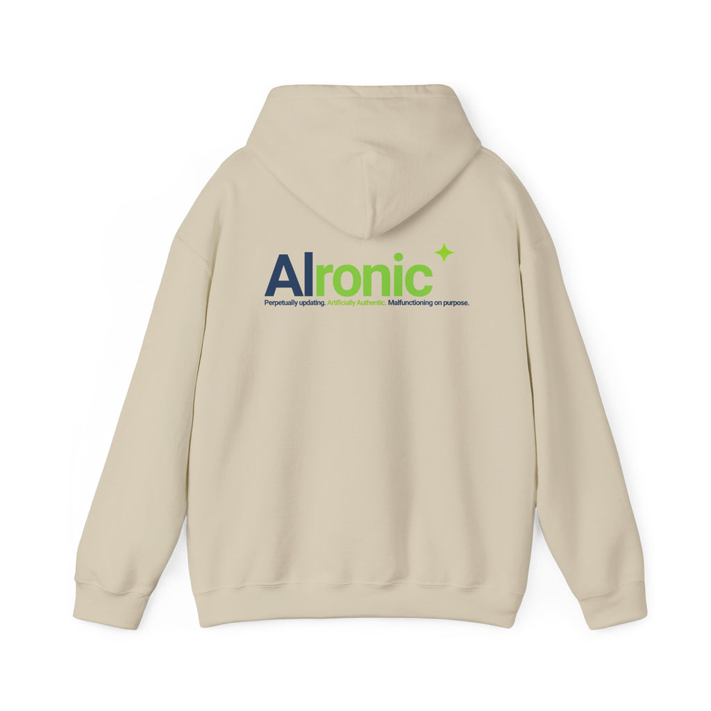 Hoodie featuring "AIronic Logo" AI humor design by AIronic, gallery view 18