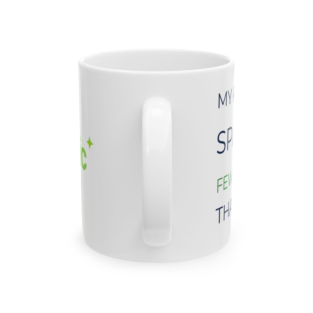 Mug featuring "Attention Span - Fewer Tokens" AI humor design by AIronic, gallery view 4
