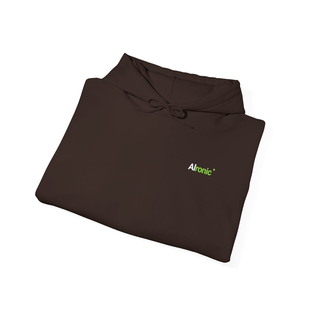 Hoodie featuring “Running on Caffeine, Unrivaled Outputs” AI humor design by AIronic, gallery view 30