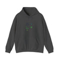 Dark Heather Hoodie featuring "Brain Offline, AI Online" AI humor design by AIronic, gallery view 2