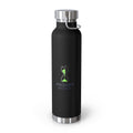 Black Water Bottle featuring "AIronic Prompt Regret Logo" AI humor design by AIronic, gallery view 4