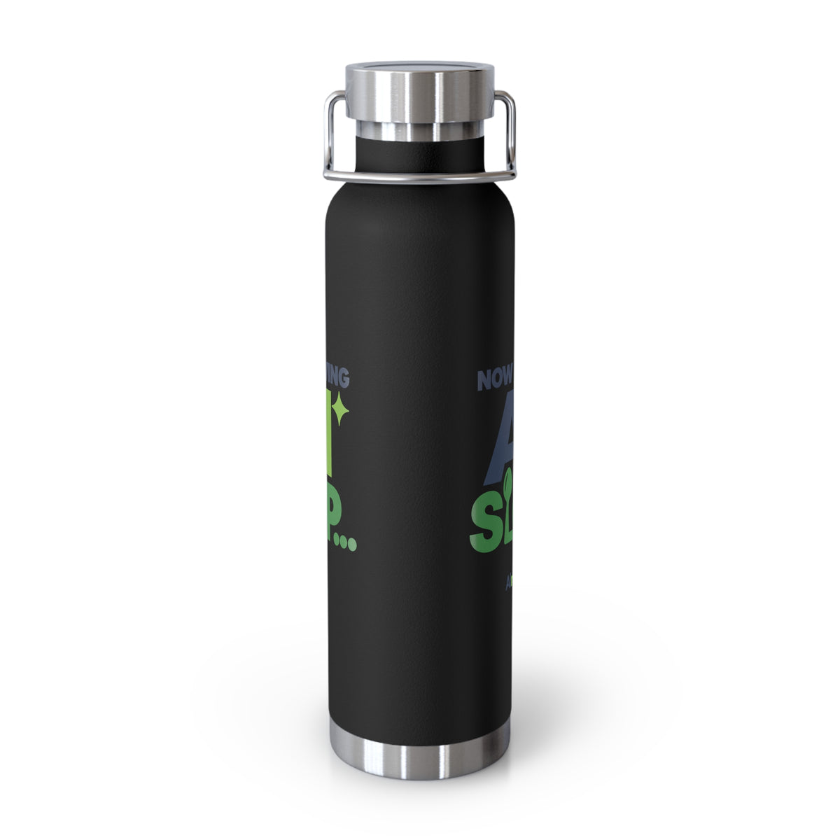 AIronic water bottle featuring "Now Serving AI Slop" AI humor design, gallery view 4