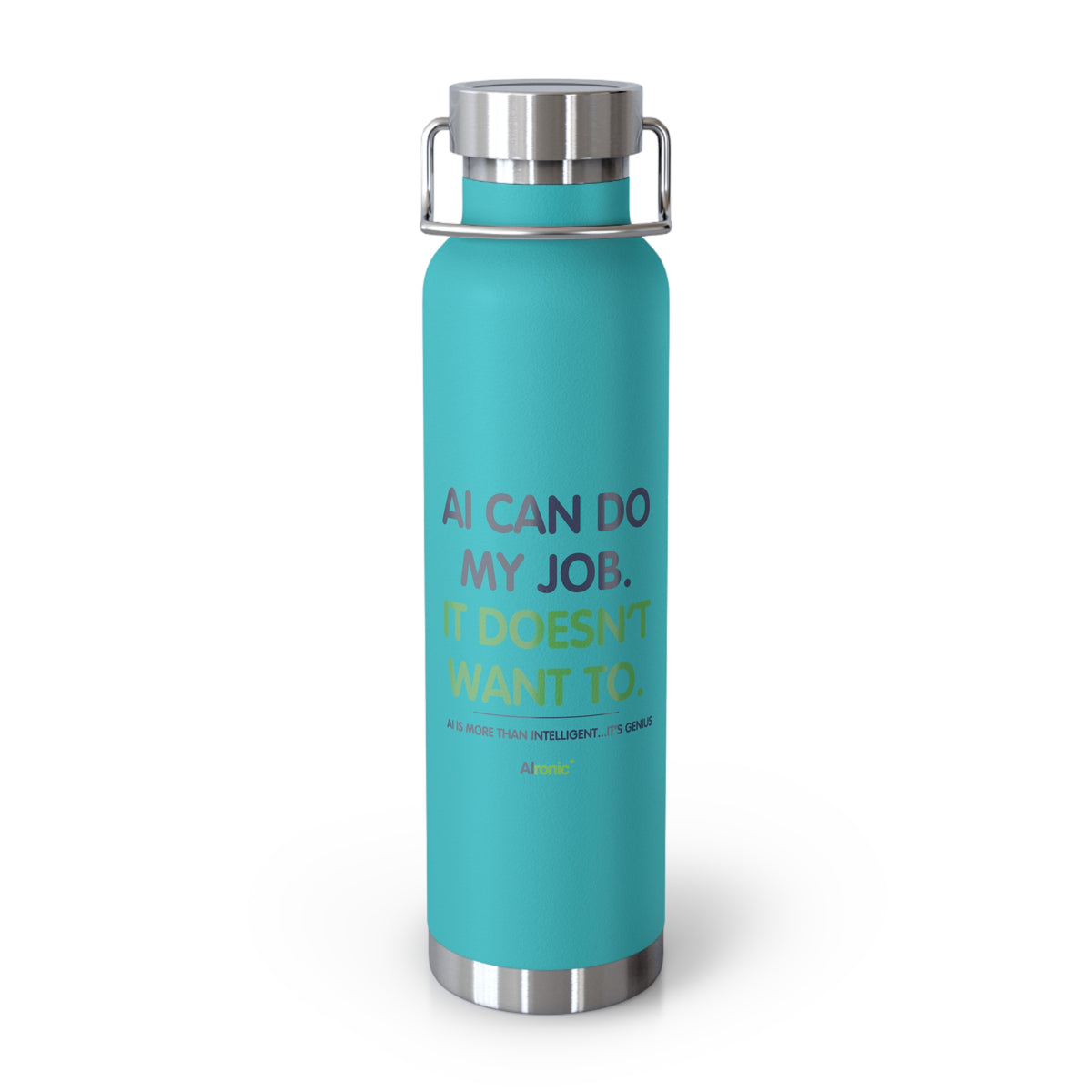 Water Bottle featuring “AI Can Do My Job” AI humor design by AIronic, gallery view 6