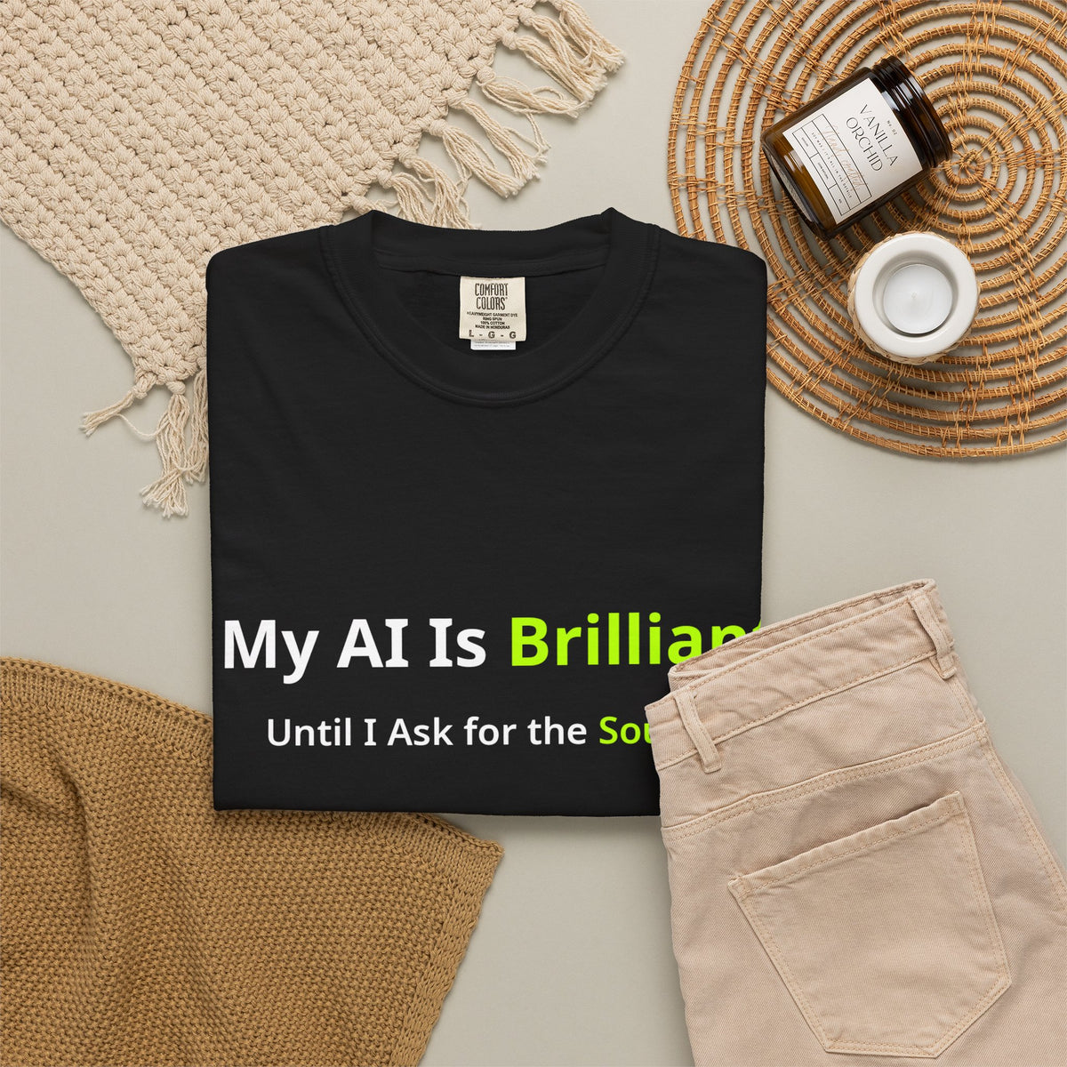 My AI Is Brilliant Until I Ask for the Source T-Shirt | AIronic | AI Humor