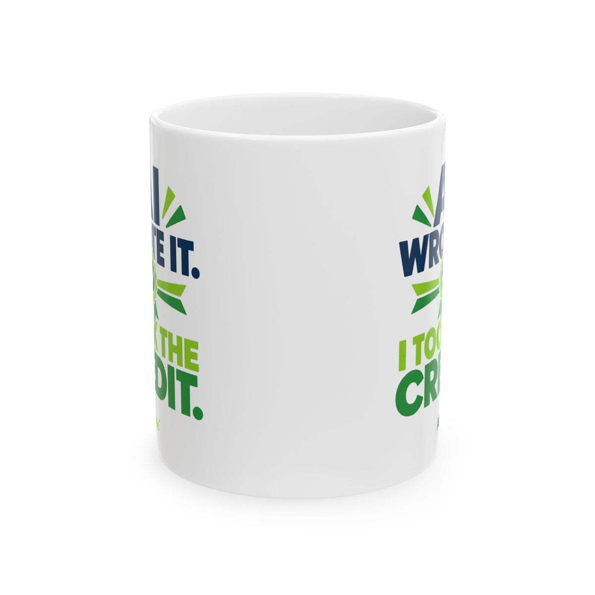 Mug featuring "AI Wrote It. I Took the Credit." AI humor design by AIronic, gallery view 3