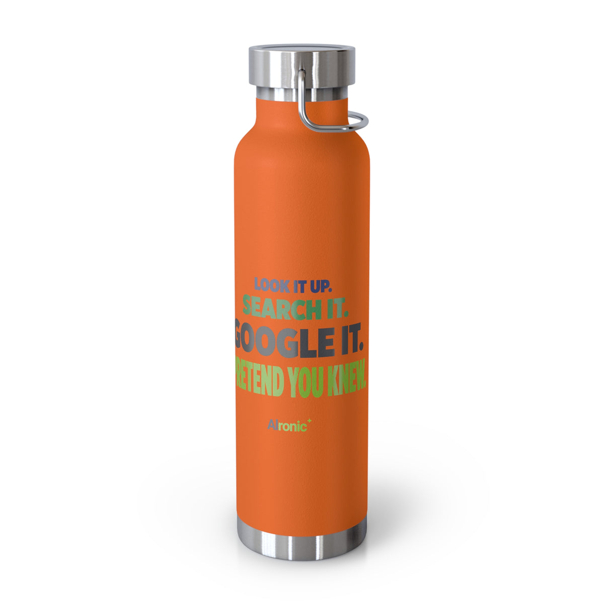 AIronic water bottle featuring "Google It" AI humor design, gallery view 17