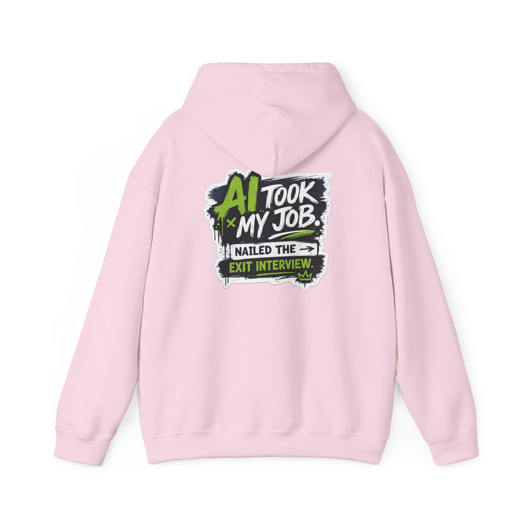 Hoodie featuring “AI Took My Job” AI humor design by AIronic, gallery view 43