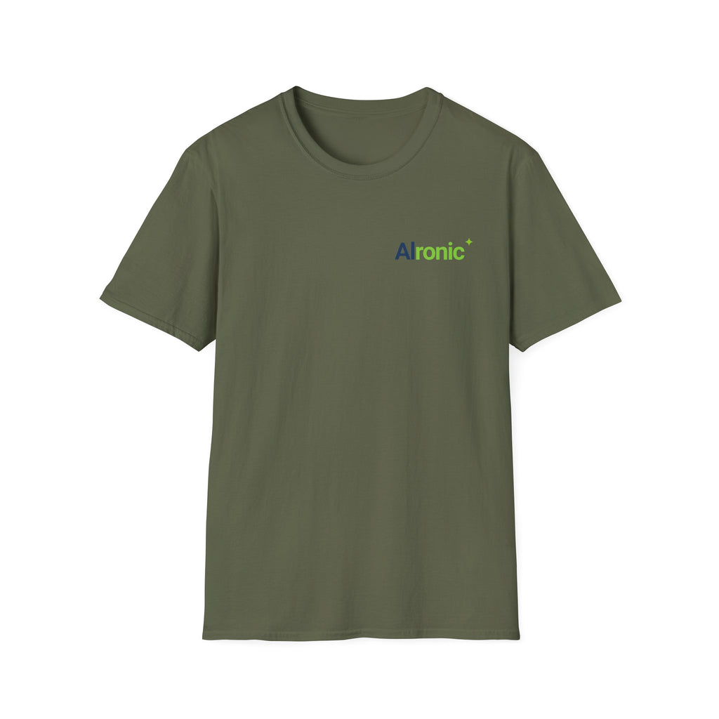 AIronic T-shirt featuring "Premature Human Confidence" AI humor design, gallery view 22