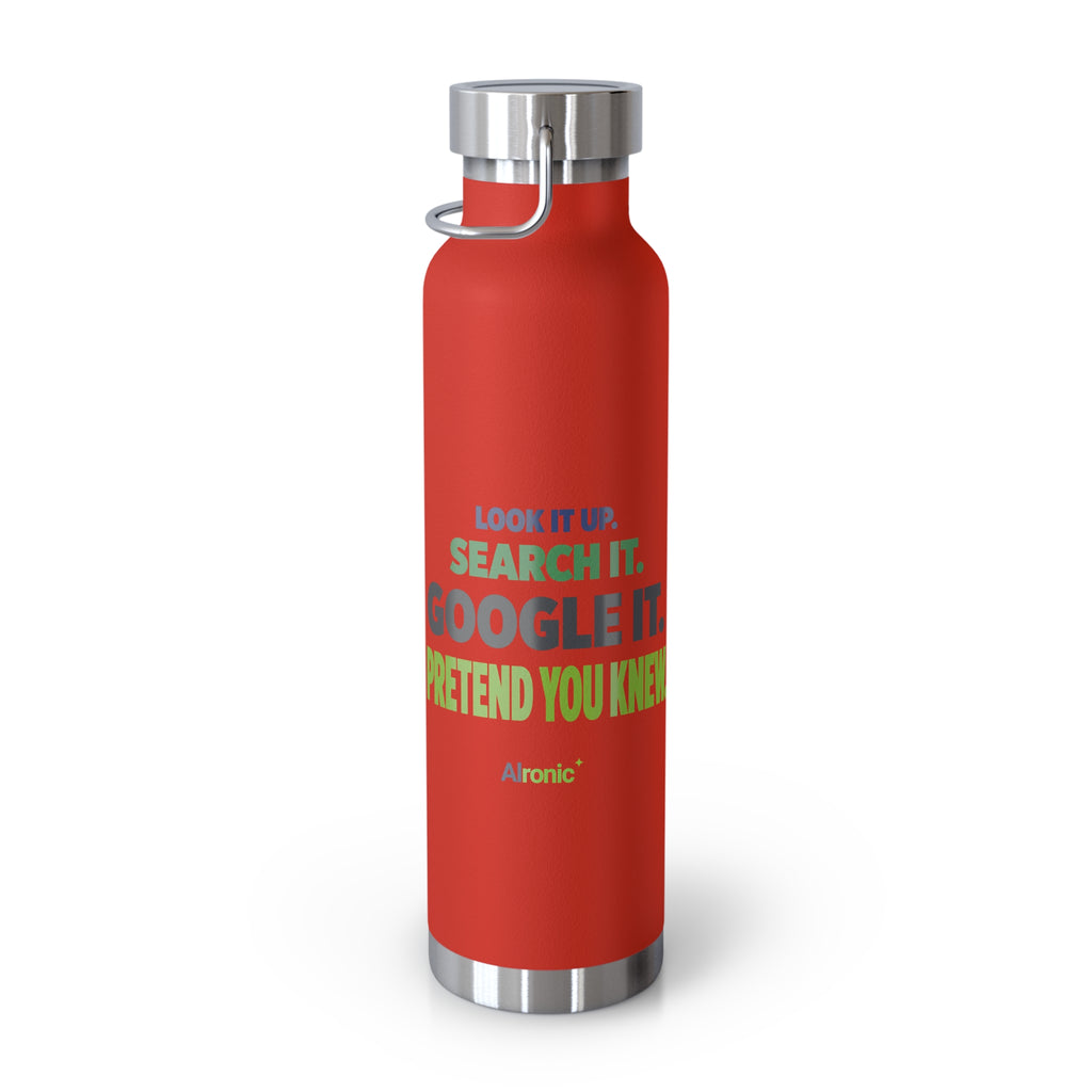 AIronic water bottle featuring "Google It" AI humor design, gallery view 12