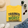 Daisy T-Shirt featuring "Trained on My Worst Decisions Fitness" AI humor design by AIronic, gallery view 7