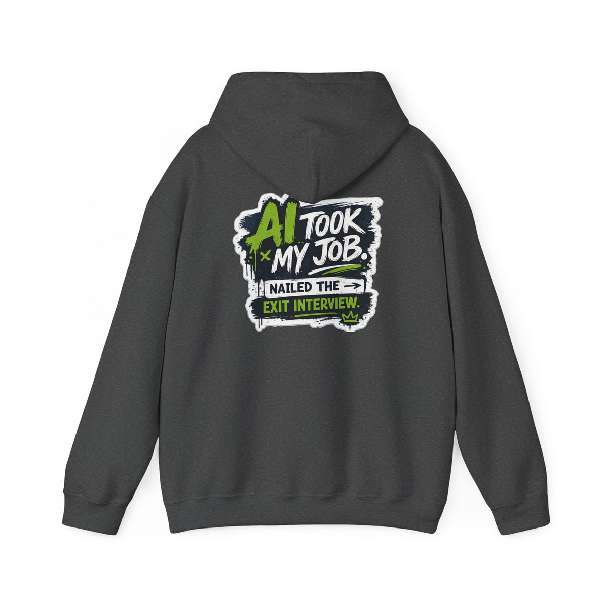 Hoodie featuring “AI Took My Job” AI humor design by AIronic, gallery view 31