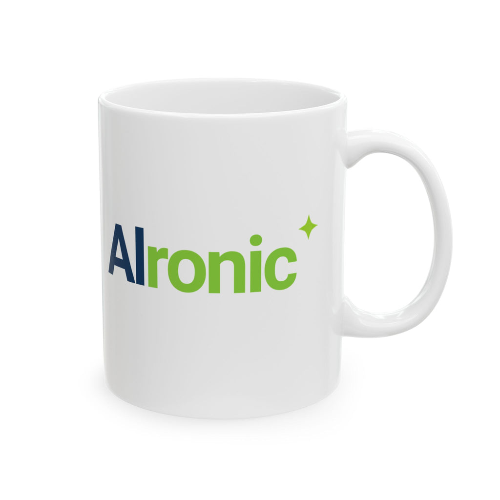 Mug featuring "AI Took My Job, Nailed Exit Interview" AI humor design by AIronic, gallery view 5