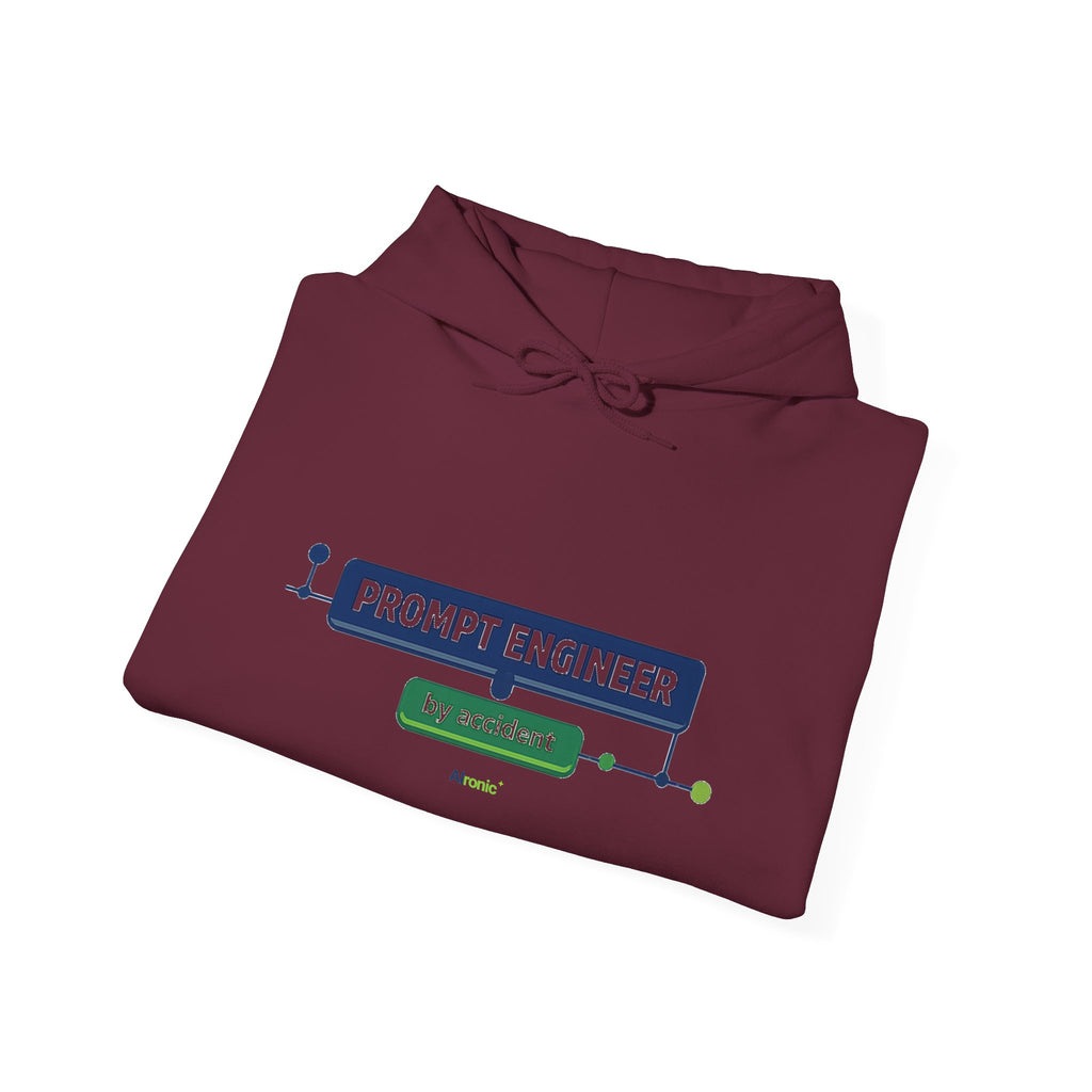 Hoodie featuring “Prompt Engineer by Accident” AI humor design by AIronic, gallery view 25