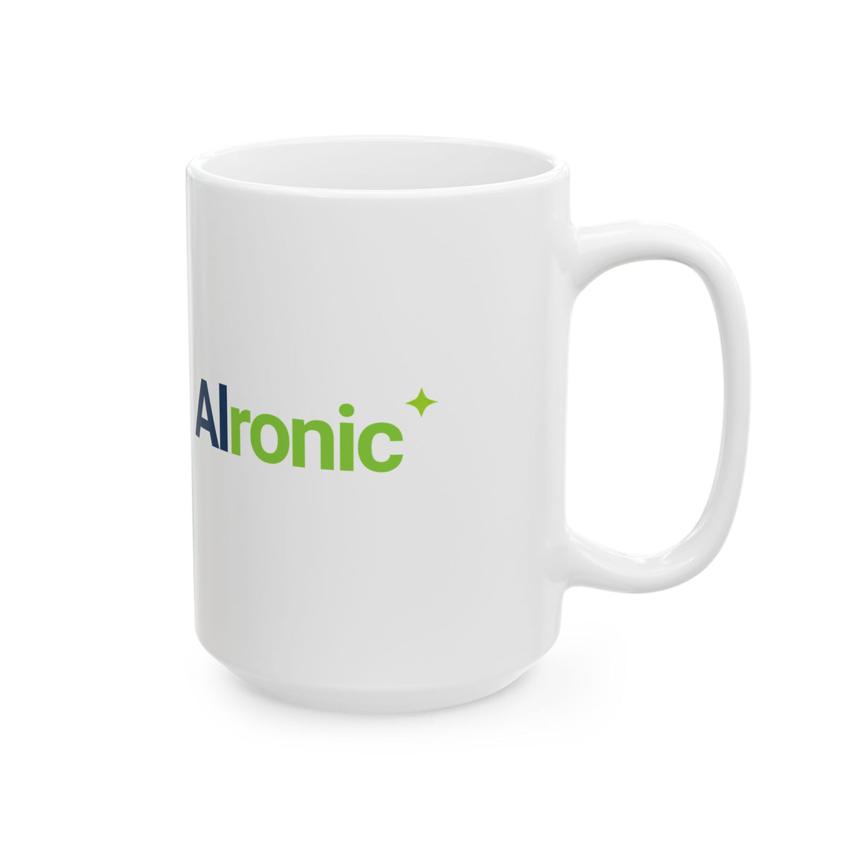 Mug featuring "Powered by AI" AI humor design by AIronic, gallery view 8