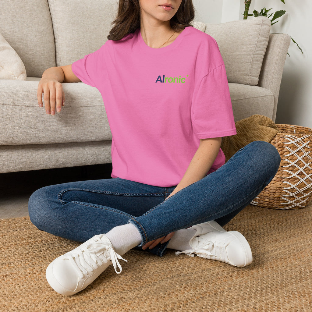 T-Shirt featuring "AIronic Minimal Logo Edition" AI humor design by AIronic, gallery view 40