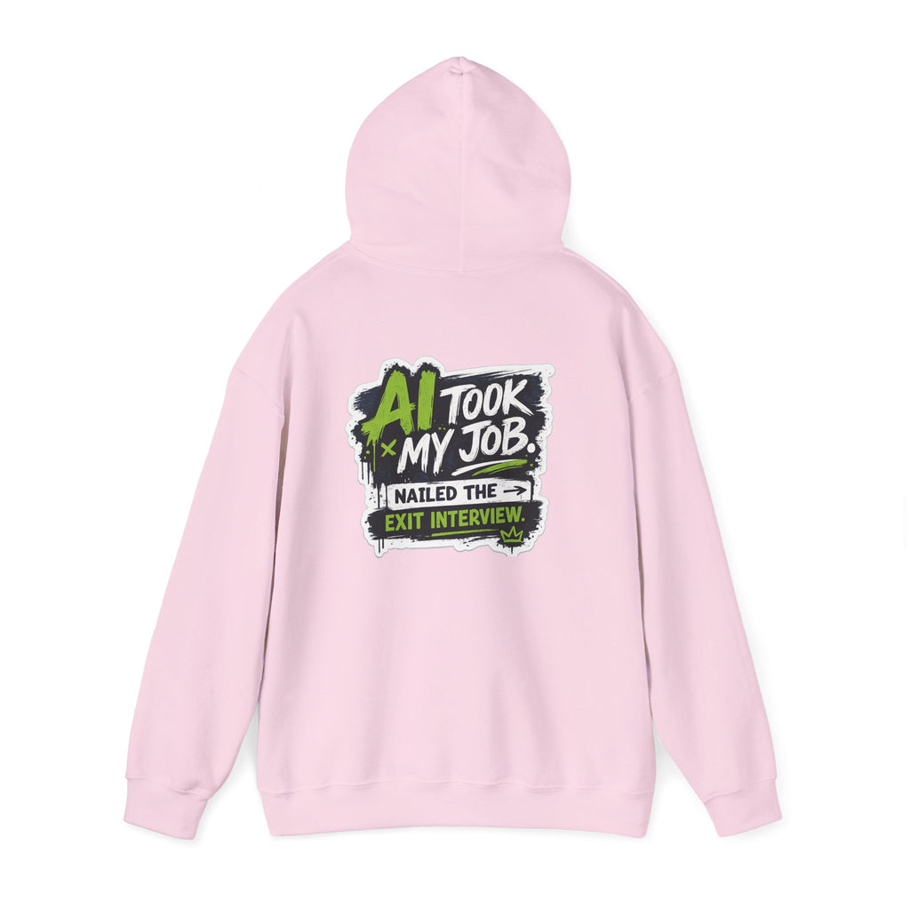 Hoodie featuring “AI Took My Job” AI humor design by AIronic, gallery view 44