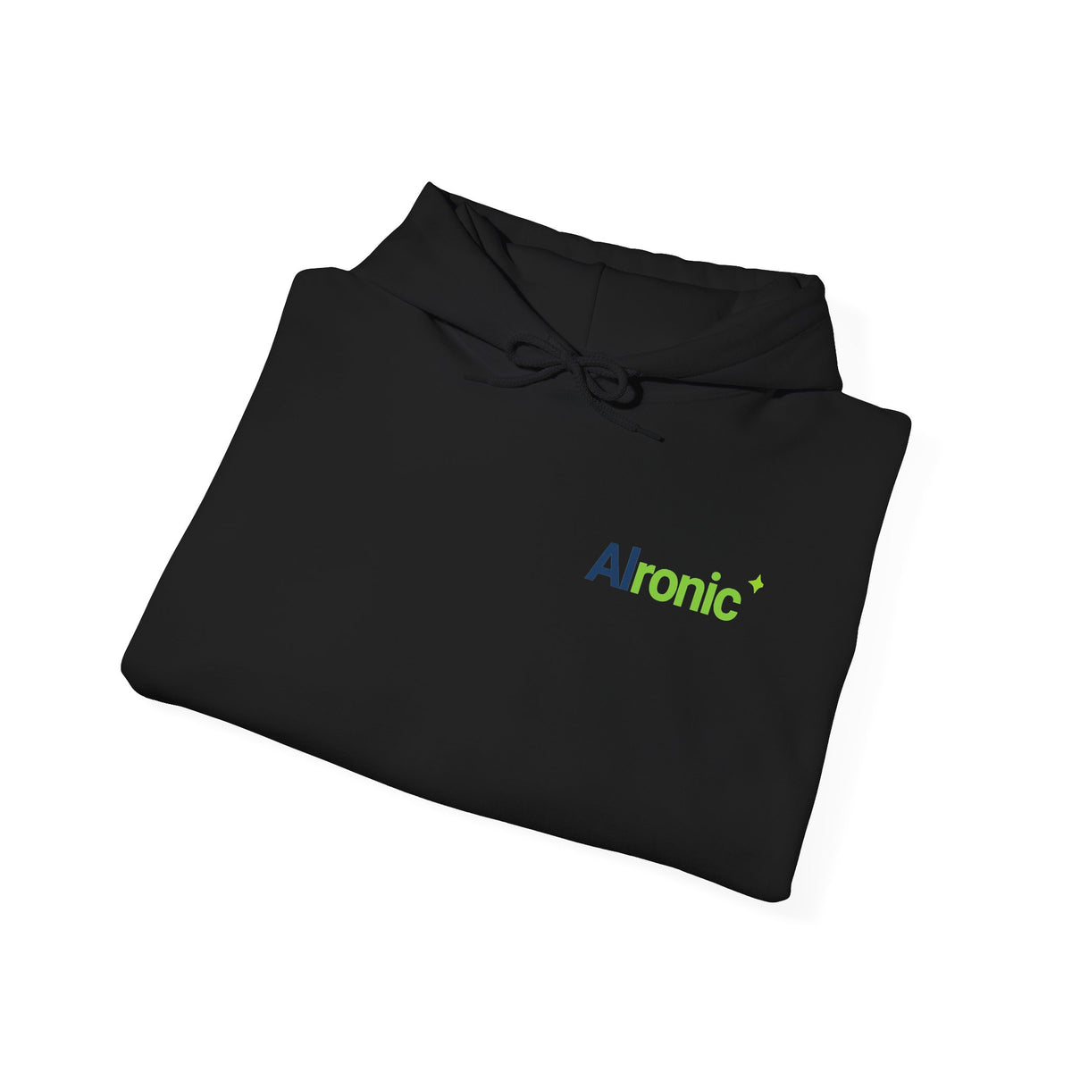Hoodie featuring "AIronic Minimal Logo" AI humor design by AIronic, gallery view 17