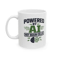 Mug featuring "Powered by AI" AI humor design by AIronic, gallery view 1