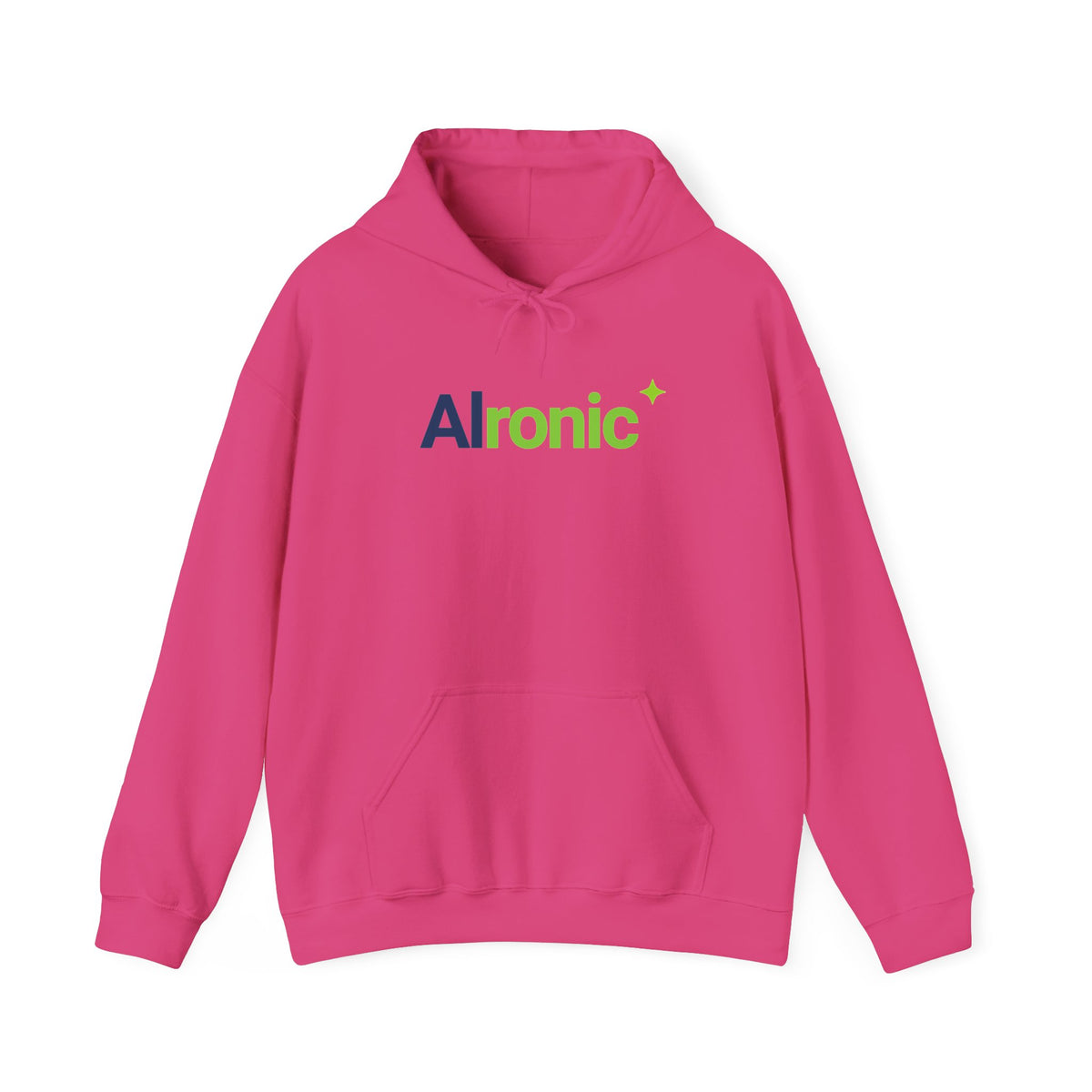 Heliconia hoodie featuring “AI created this shirt” AI humor design by AIronic, catalog view 1