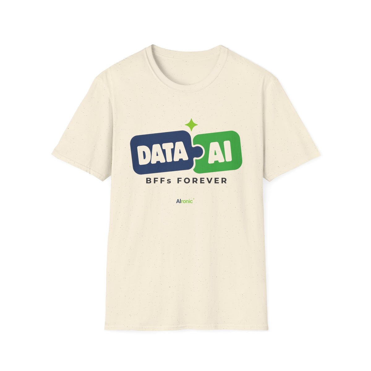 AIronic T-Shirt featuring "Data + AI BFFs Forever" AI humor design, gallery view 5