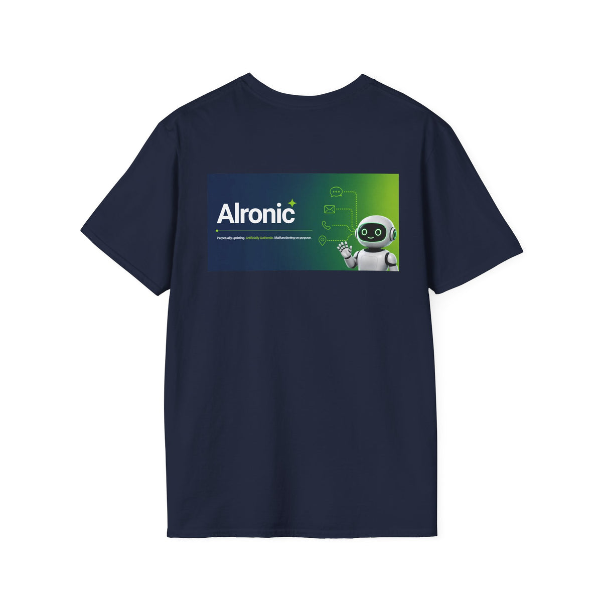 T-Shirt featuring "AIronic Logo with AIron" AI humor design by AIronic, gallery view 39
