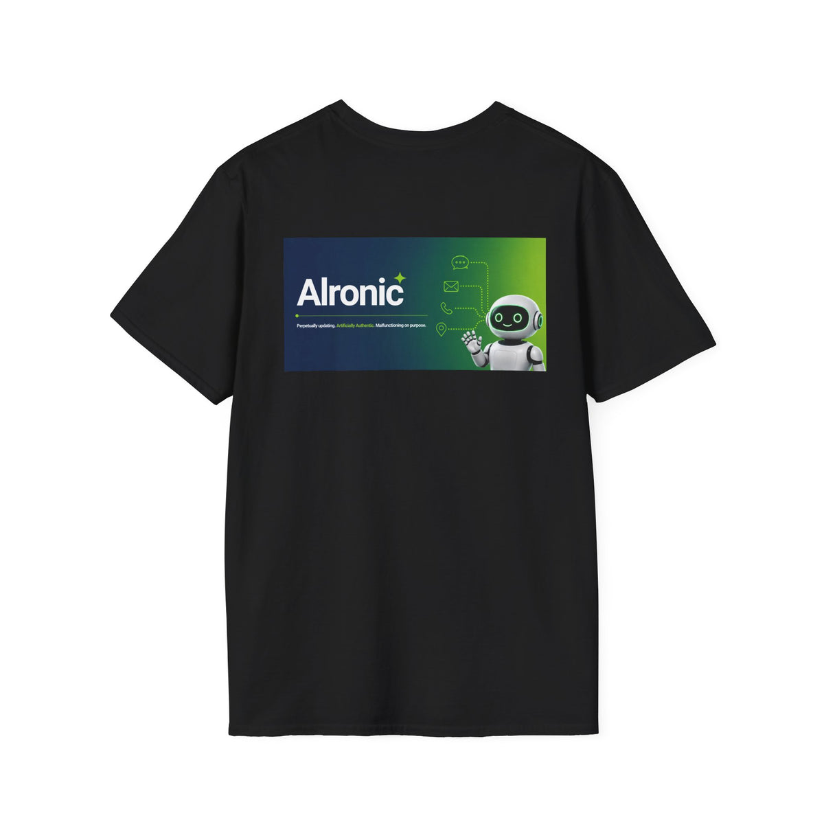 T-Shirt featuring "AIronic Logo with AIron" AI humor design by AIronic, gallery view 18