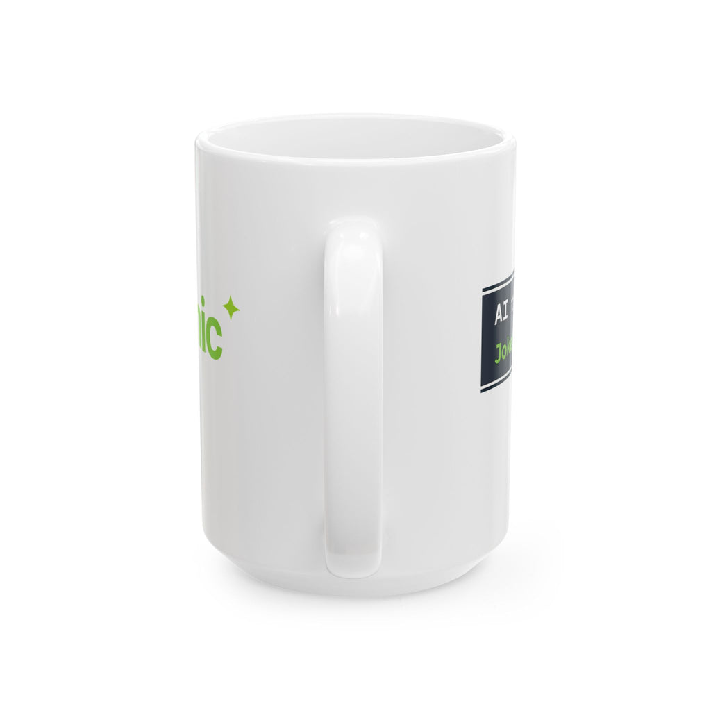 Mug featuring "AI Took My Job. Joke’s on AI." AI humor design by AIronic, gallery view 6