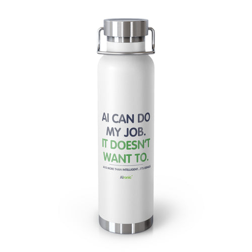 Water Bottle featuring “AI Can Do My Job” AI humor design by AIronic, gallery view 1