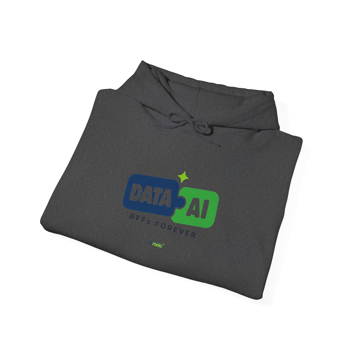 AIronic Hoodie featuring "Data + AI BFFs Forever" AI humor design, gallery view 32