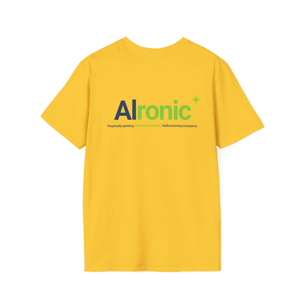 T-Shirt featuring "AIronic Minimal Logo Edition" AI humor design by AIronic, gallery view 33