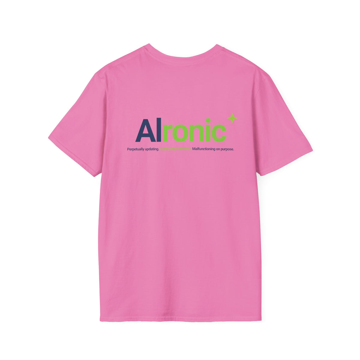 T-Shirt featuring "AIronic Minimal Logo Edition" AI humor design by AIronic, gallery view 42