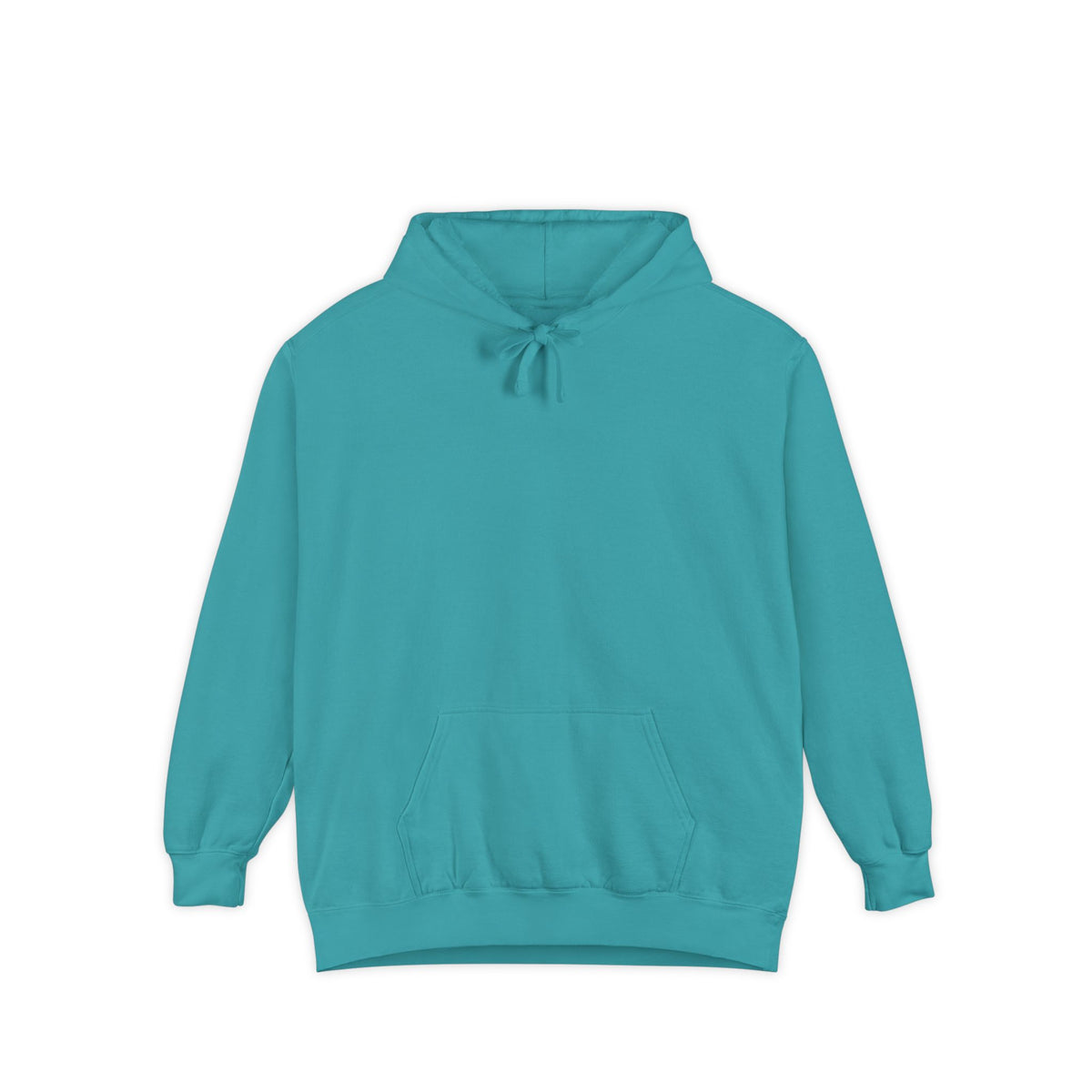 Seafoam hoodie featuring “AI has seen my prompts. It has concerns” AI humor design by AIronic, catalog view 1