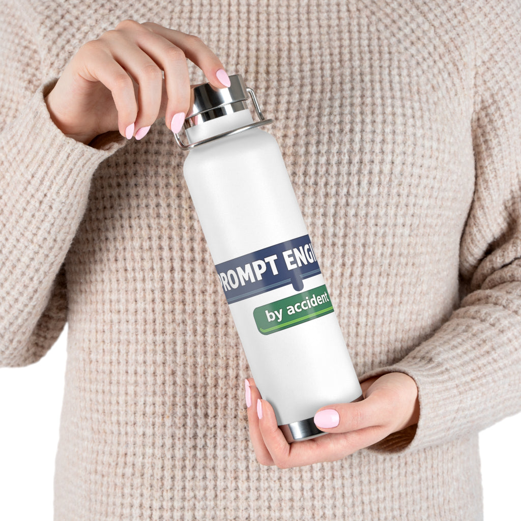 Water Bottle featuring "Prompt Engineer by Accident" AI humor design by AIronic, gallery view 12