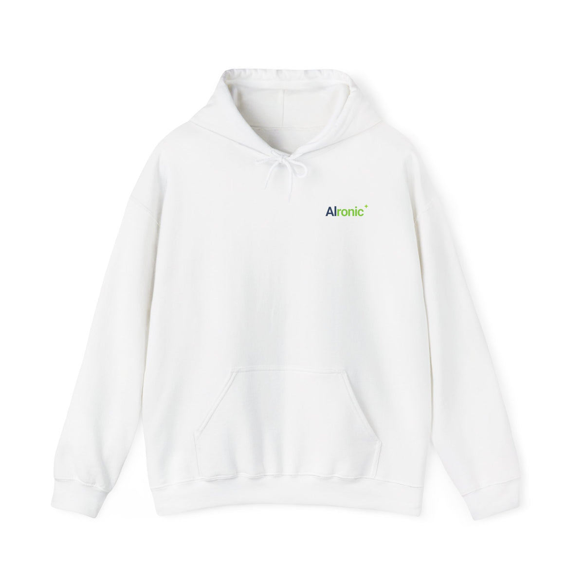 AIronic hoodie featuring "Premature Human Confidence" AI humor design, gallery view 1
