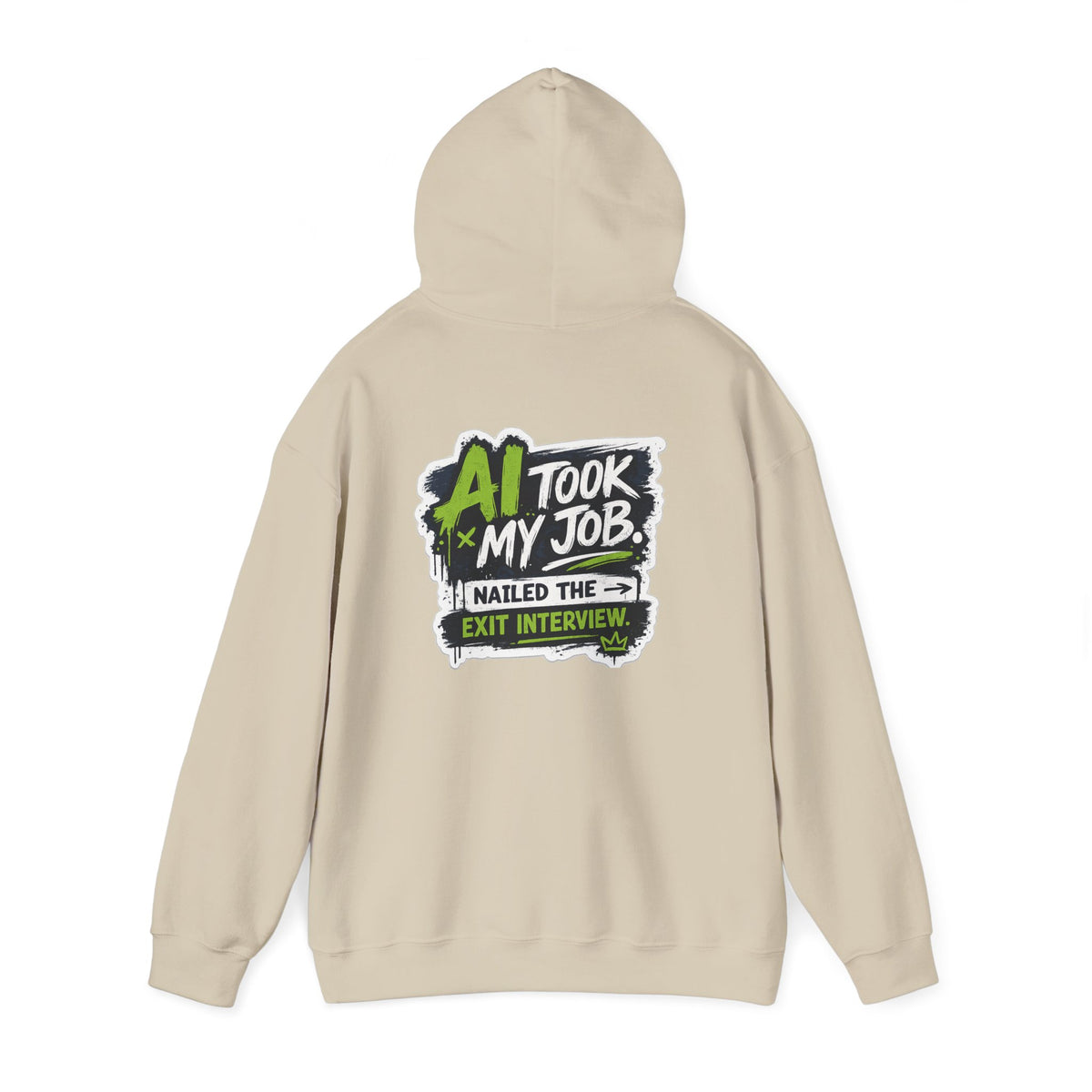 Hoodie featuring “AI Took My Job” AI humor design by AIronic, gallery view 20