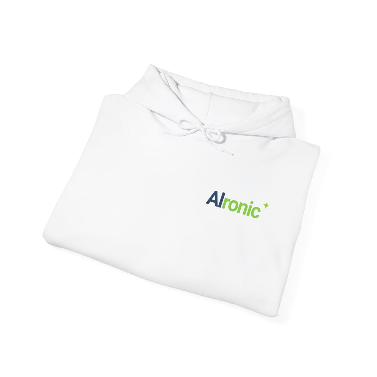 Hoodie featuring "AIronic Minimal Logo" AI humor design by AIronic, gallery view 14