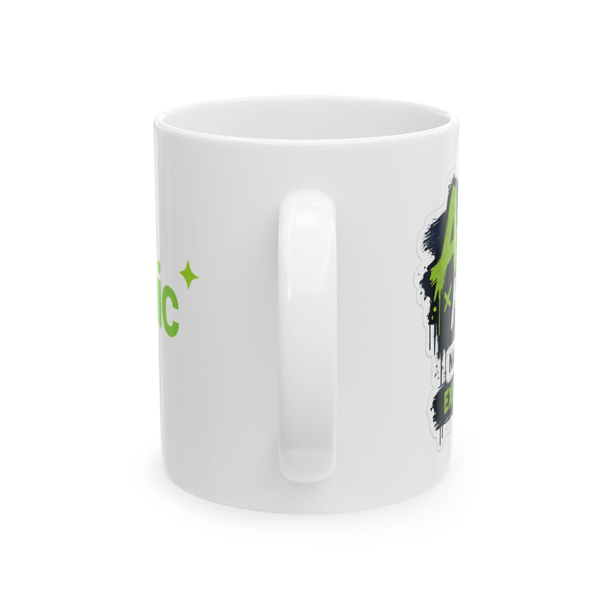 Mug featuring "AI Took My Job, Nailed Exit Interview" AI humor design by AIronic, gallery view 4