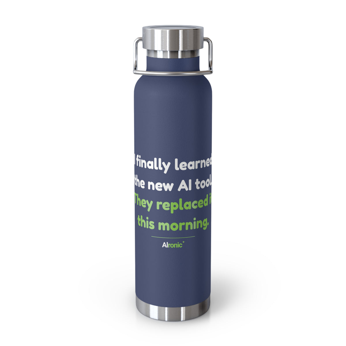Water Bottle featuring “They Replaced the AI Tool” AI humor design by AIronic, gallery view 8