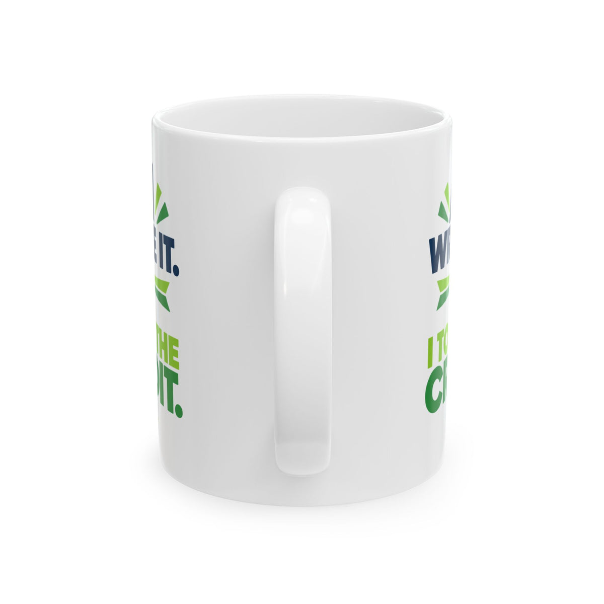 Mug featuring "AI Wrote It. I Took the Credit." AI humor design by AIronic, gallery view 4